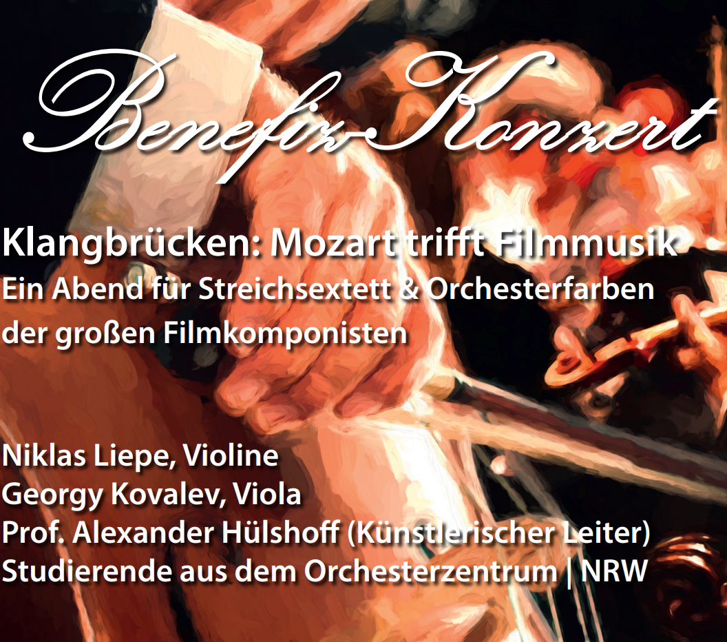 Beim 34. Schlosskonzert des LIONS-Club Hamaland wird von jungen Musikern eine Brücke von alter Musik zu aktueller Filmmusik geschlagen: „Mozart trifft Filmmusik“